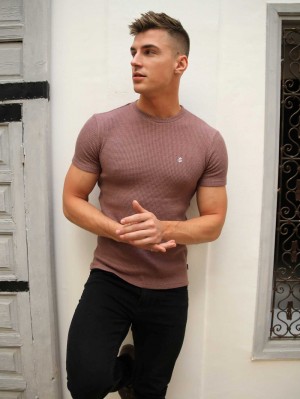Blakely Agadir Textured T-Shirt Bordeaux | 8469VMJCU