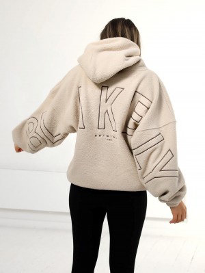 Blakely Borg Isabel Oversized Hoodie Tan | 1680DYULE