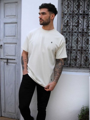 Blakely Ceuta Textured Oversized T-Shirt Weiß | 5017NDEIS