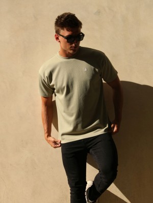 Blakely Ceuta Textured Oversized T-Shirt Grün | 9571YHDWK