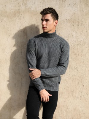 Blakely Hemsworth Roll Neck Jumper Charcoal | 9475ZTXJP