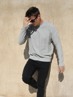 Blakely Huxley Knit Jumper Pale Concrete | 8503XHACG