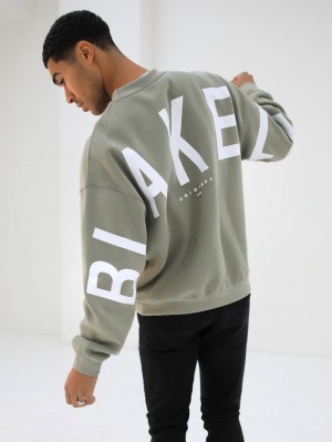 Blakely Idris Oversized Jumper Olivgrün | 7890KHIZE