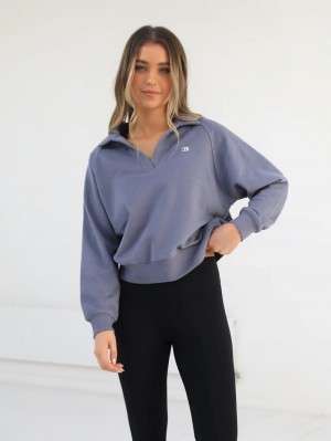Blakely Initial V-Neck Jumper Blau | 4123ETMHG