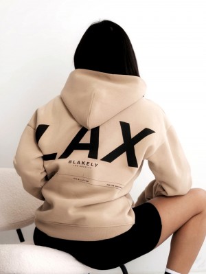 Blakely LAX Women's Oversized Hoodie Tan | 3928BIUPM
