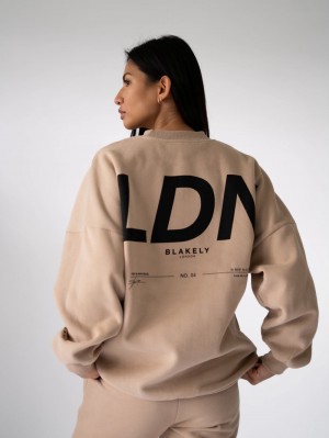 Blakely LDN Womens Oversized Jumper Tan | 1578LGDHB