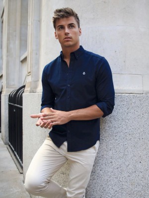 Blakely Lisbon Shirt Navy | 0218RXJDN