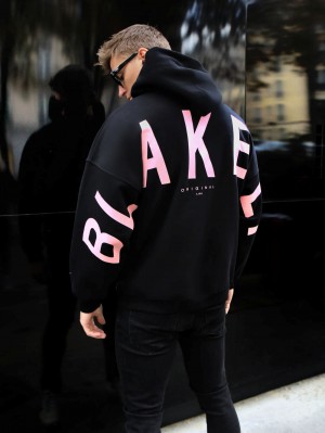 Blakely Members Idris Oversized Hoodie Schwarz Rosa | 1405AJKHL