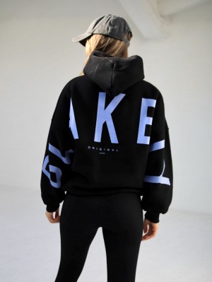 Blakely Members Isabel Oversized Hoodie Schwarz Blau | 8534GZCRV