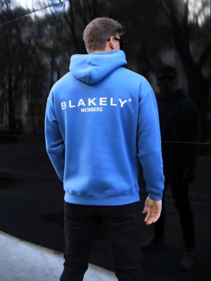 Blakely Members Relaxed Hoodie Blau | 5987BZQVN