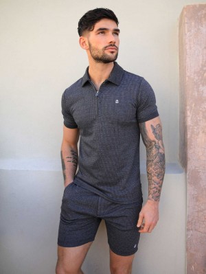 Blakely Midar Check Polo Shirt Dunkelgrau | 3608RGPWM