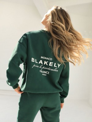 Blakely Monaco Women's Jumper Dunkelgrün | 4870MTNEZ