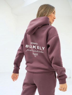Blakely Monaco Women's Relaxed Hoodie Bordeaux | 9645IKJUG