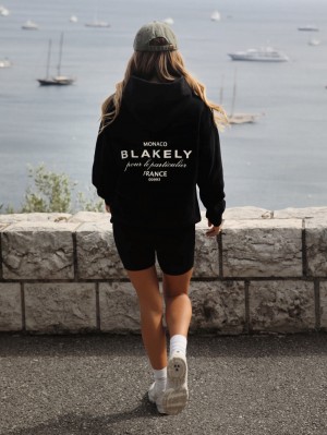 Blakely Monaco Women's Relaxed Hoodie Schwarz | 5128KRVBA