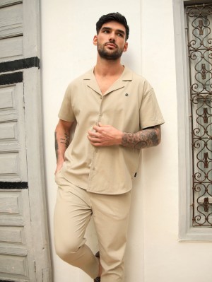 Blakely Nador Open Collared Shirt Tan | 1854FIRQC