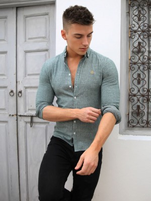 Blakely Odessa Pinstripe Shirt Grün | 8621VFOJI
