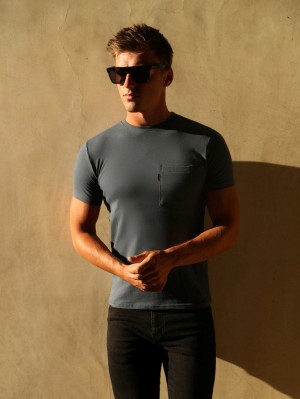 Blakely Pocket T-Shirt Blau | 8675BNLOA