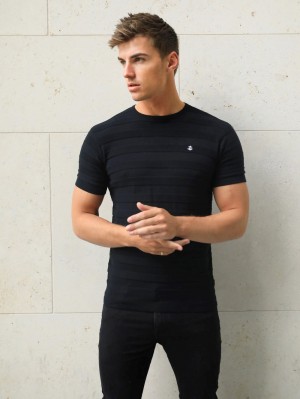 Blakely Raphello Stripe T-Shirt Schwarz | 3970QSGUF