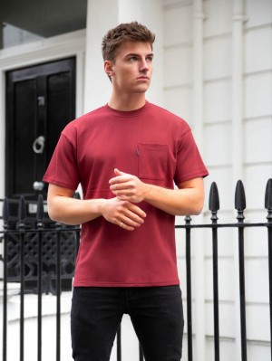 Blakely Relaxed Pocket T-Shirt Bordeaux | 4531LUSWA