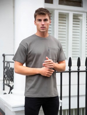 Blakely Relaxed Pocket T-Shirt Charcoal | 3078RMTZQ