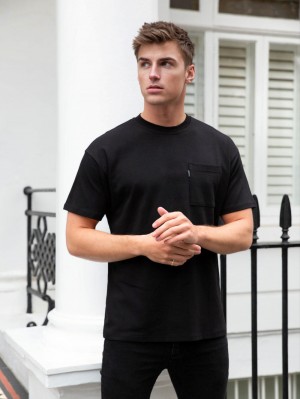 Blakely Relaxed Pocket T-Shirt Schwarz | 3751XQHYZ