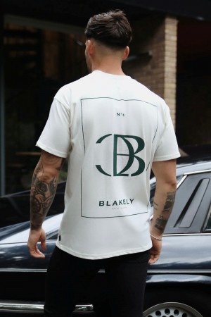Blakely Riviera Initial Relaxed T-Shirt Ivory | 8024SXVDT