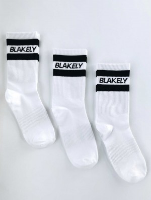 Blakely Signature Socks 3 Pack Weiß | 0598UJSVE