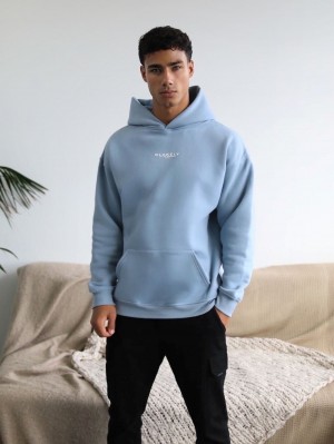Blakely Statement Relaxed Hoodie Blau | 9582KQTSO