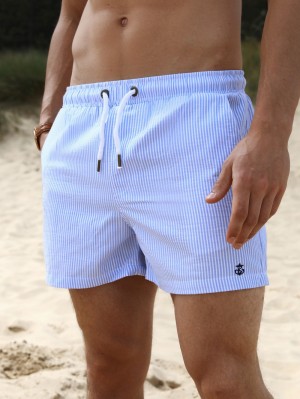 Blakely Striped Swim Shorts Hellblau | 9457YOLRW