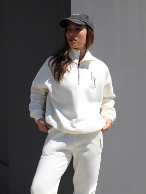 Blakely Studio 1/4 Zip Jumper Ivory | 9534JMDVP