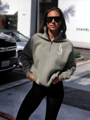 Blakely Studio 1/4 Zip Jumper Olivgrün | 9034QBWMP