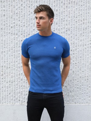 Blakely Toulon Textured T-Shirt Blau | 5714QDOKL
