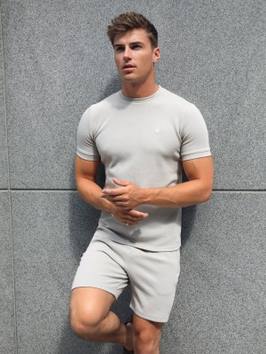 Blakely Toulon Textured T-Shirt Stone | 0359ZTQEH