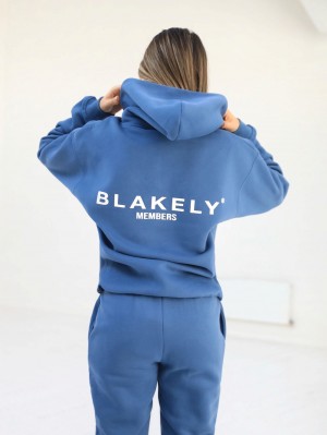 Blakely Women's Members Relaxed Hoodie Blau | 5346IAGLH