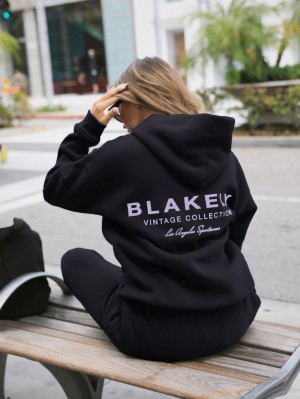 Blakely Women's Sports Club Relaxed Hoodie Schwarz | 1356KREAD
